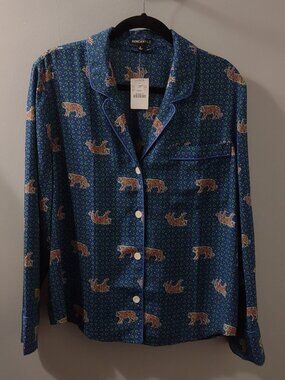 NWT J.Crew Tiger Sleep Shirt Size L